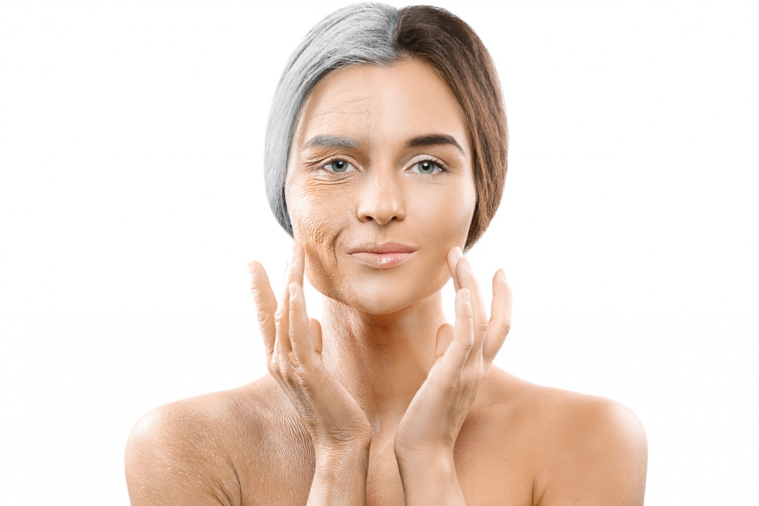 Kobieta przeciwdziała starzeniu się skóry